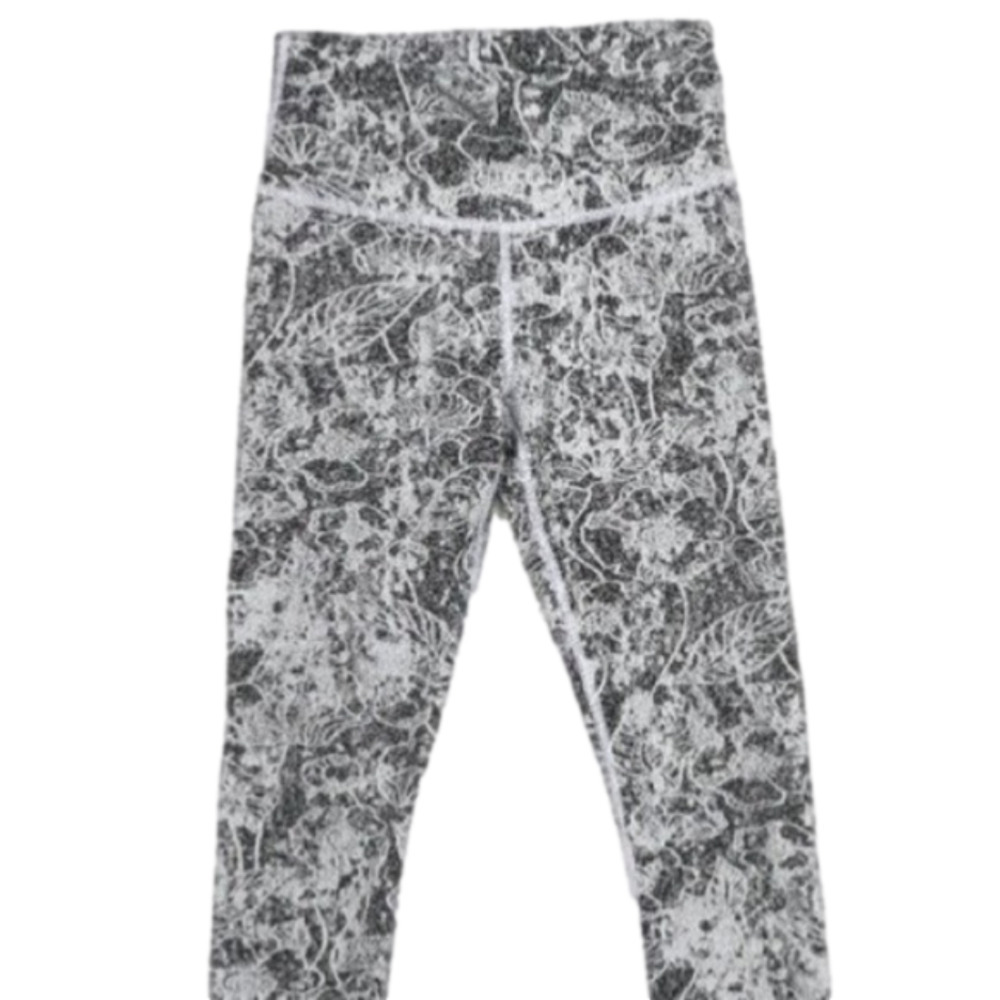 ATHLETA XXS Floral Women's Active Legging‎ Black Gray